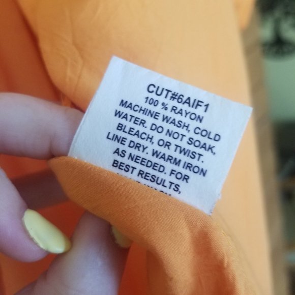 Orange Short Sleeve Button Up - Picture 4 of 6
